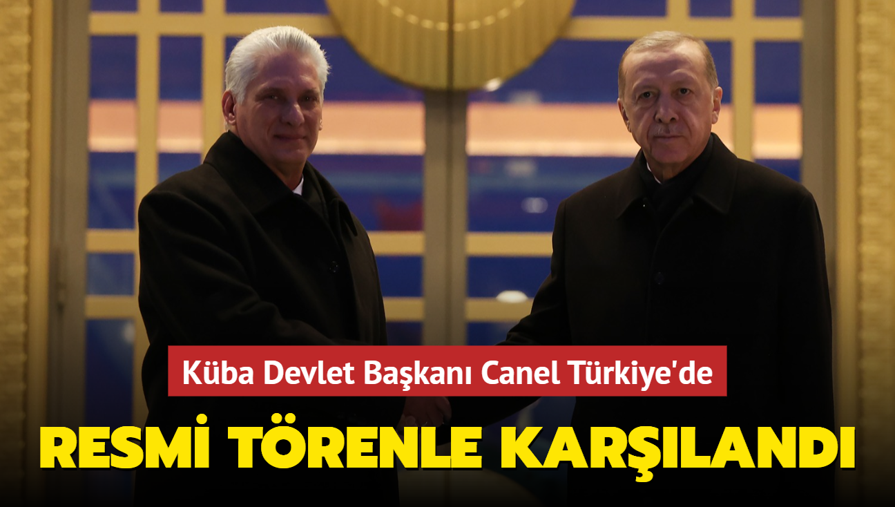 Küba Devlet Başkanı Canel Türkiye de Resmi törenle karşılandı