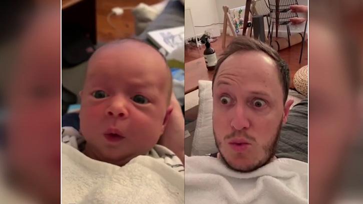 Avustralyalı Komedyenin 7 Haftalık Bebeğini Taklit Ettiği Video Viral Oldu