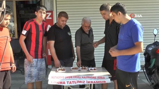 Instagram erişime açıldı diye lokma dağıttılar