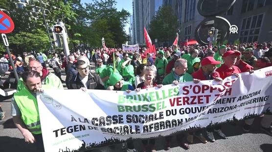 Belçika'da çalışanlar greve gitti