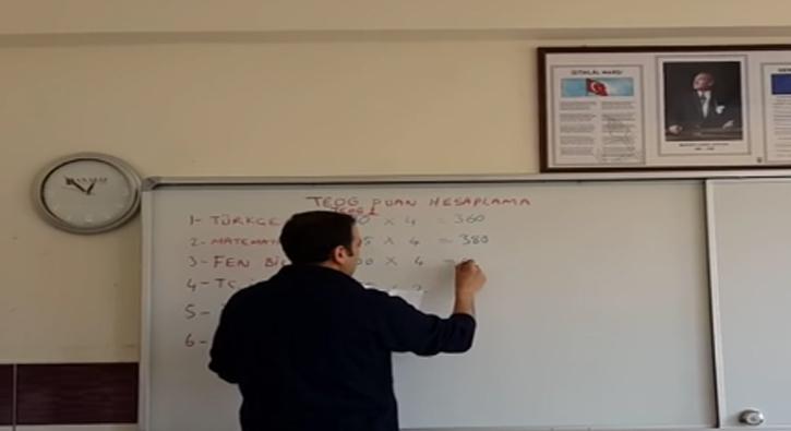 TEOG puan hesaplama 2017 500 puan üzerinden 1. dönem örnek tablo