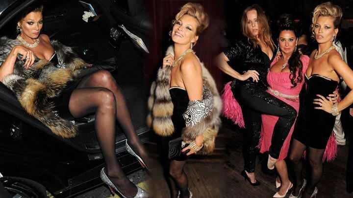 Kate Moss, srtkler partisinde!