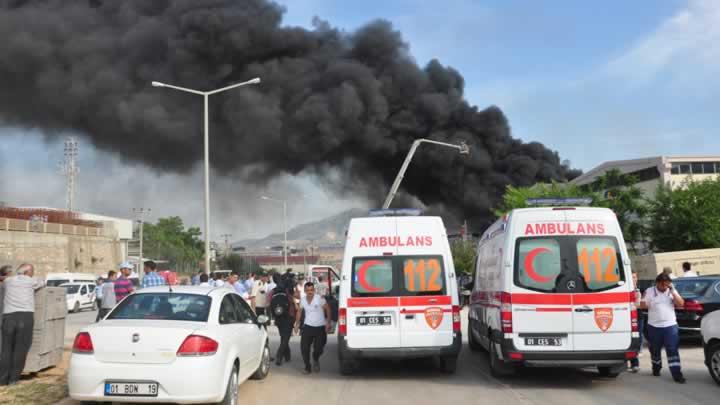 Adana'da fabrika yangn