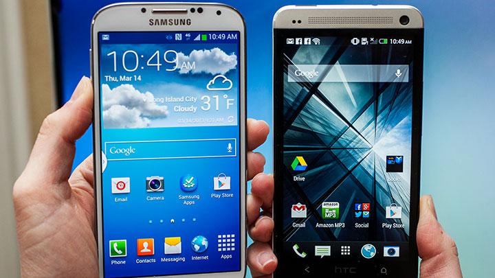 Samsung Galaxy S4 HTC One' ikiye katlad