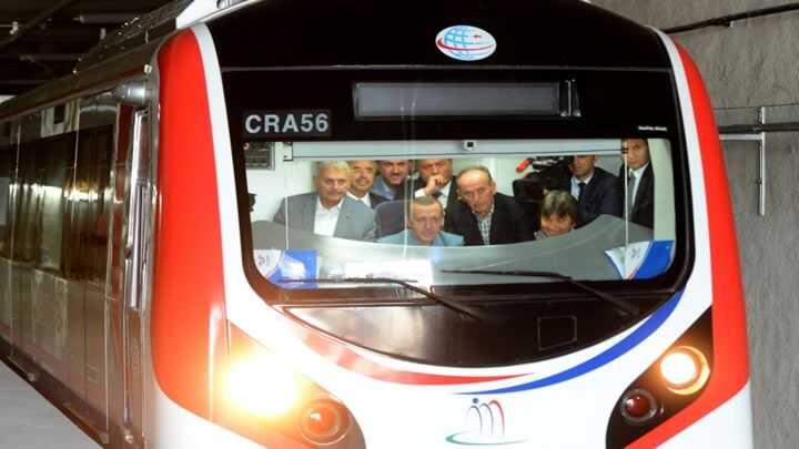 Erdoan, Marmaray'da ilk test srn yapt