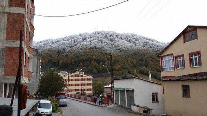 Mevsimin ilk kar Ordu'ya yad