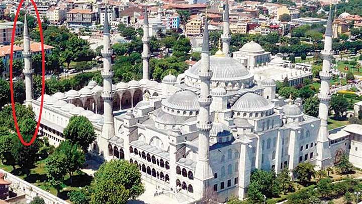 Sultanahmetin kayan minaresine acil bakm