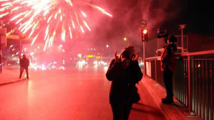 Okmeydan'nda molotoflu eylem