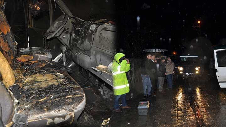 AK Partili bakann aracn yaktlar