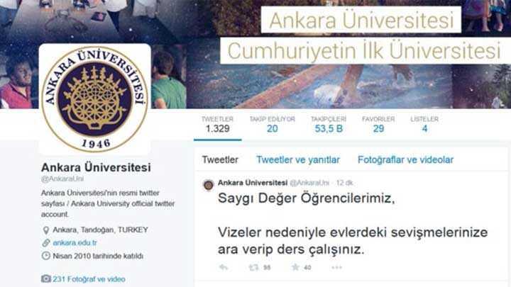 Ankara niversitesinin twitter hesab hacklendi