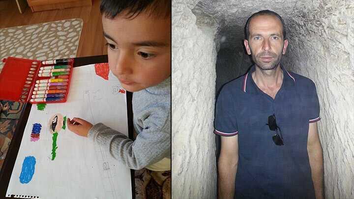 mer Asaf, madendeki babasnn resimlerini izmeye devam ediyor