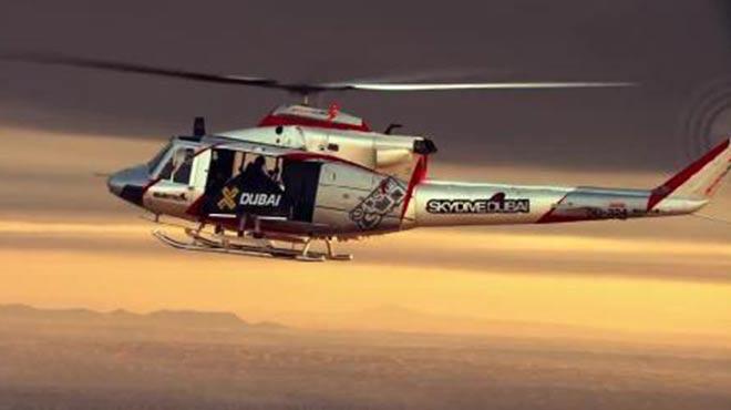 Dubai semalarnda helikopterden atlad