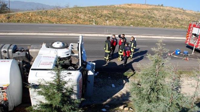 Bitkisel ya ykl tanker arampole devrildi