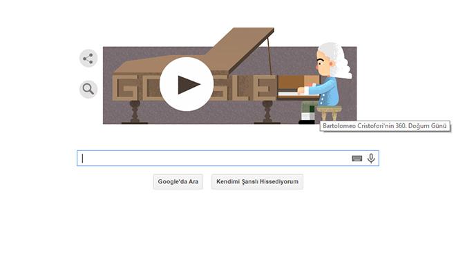 Bartolomeo Cristofori, Googleda doodle oldu