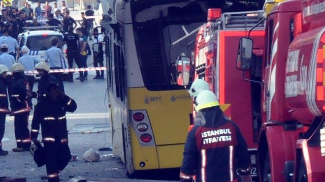 Polisleri tayan otobste patlama! ok sayda polis yaral...