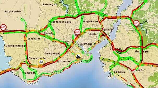 stanbul'da trafik kabusuna uyand