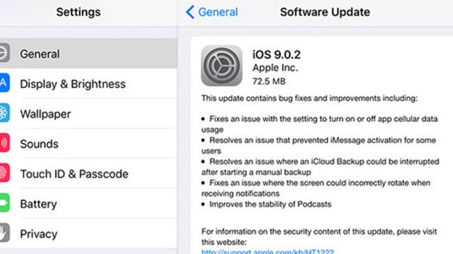 iOS 9.0.2 gncellemesi yaynda