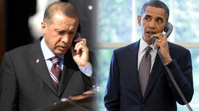 Obama ve Erdoan telefonda grt!