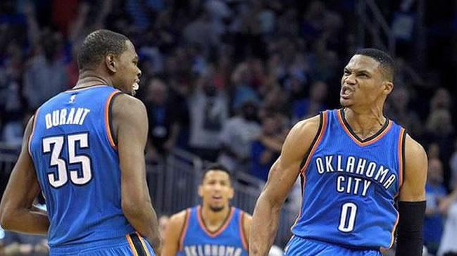 Durant ve Westbrook'tan bir gecede 91 say!