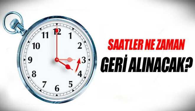 Saatler ne zaman geri alnacak "