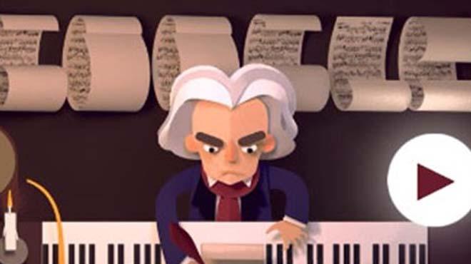 Google, Beethoven'n 245. doum gnn kutlad