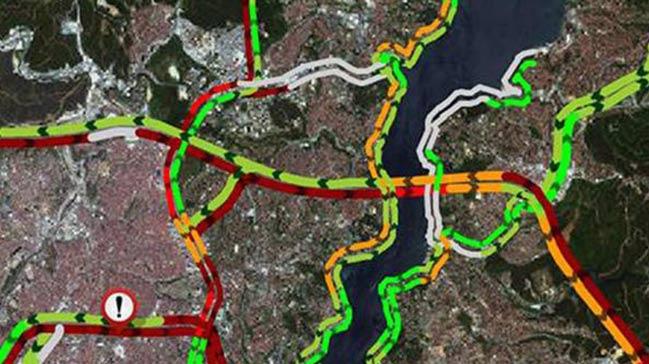 stanbul'da trafik kilitlendi