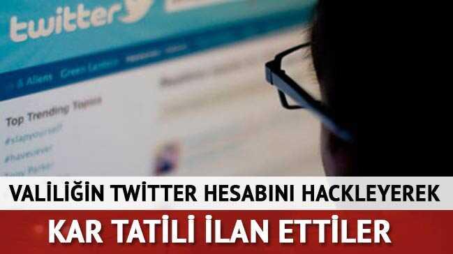 Kocaeli Valilii'nin resmi twitter hesab hacklenerek kar tatili aklamas yapld