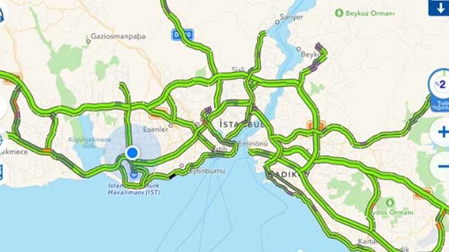 stanbulda artan trafik younluu