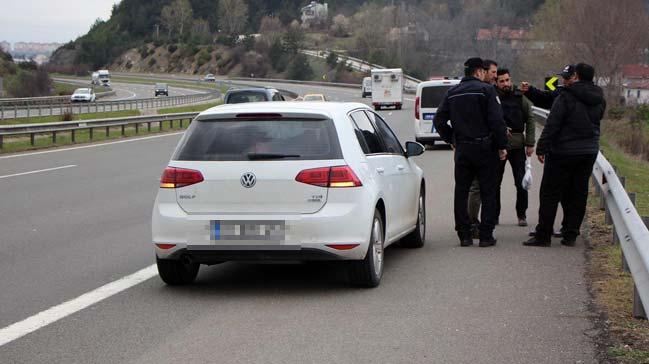 Bolu TEM'de pheli ara, polisi alarma geirdi