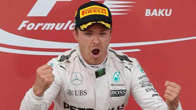 Azerbaycan'da zafer Rosberg'in