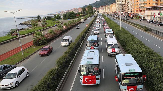 Darbe giriimine tepki iin 700 arala konvoy