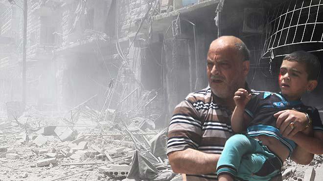 Rus uaklar Halep'te yerleim yerine saldrd