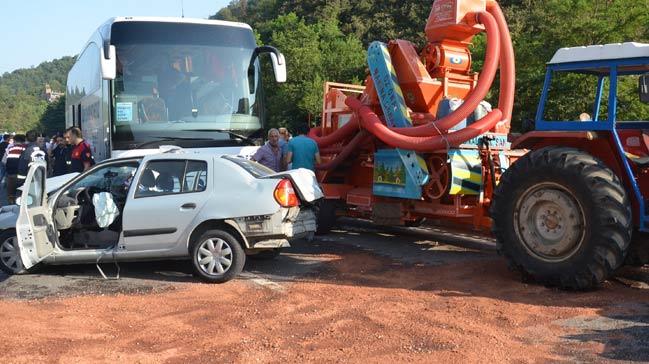 Ordu'da zincirleme trafik kazas: 2 l, 1 yaral