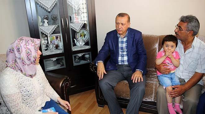 Cumhurbakan Erdoan'dan o aileye ziyaret