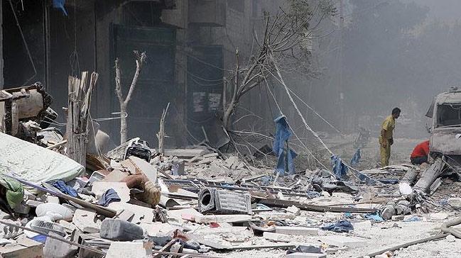 Esed rejimi Halep'te taziye adrn vurdu: 20 l