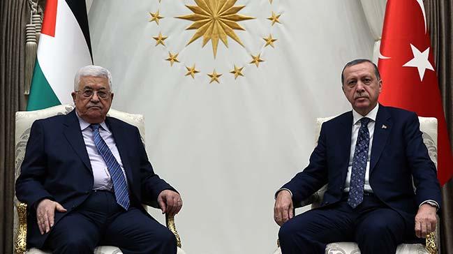 Cumhurbakan Erdoan, Mahmud Abbas ile Grt