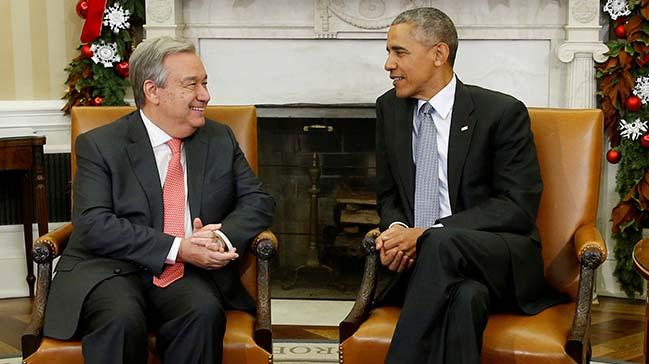 ABD Bakan Obama, Guterres ile grt