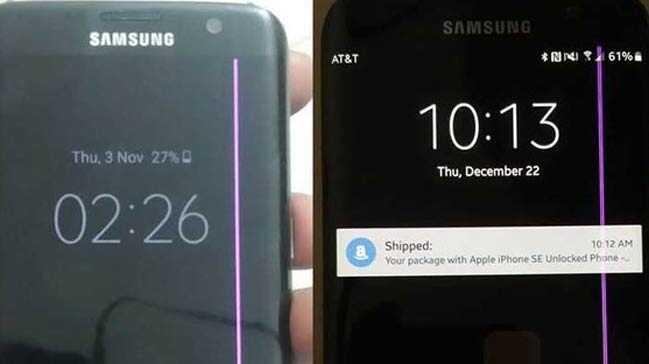 Galaxy S7 edge'lerde pembe izgi sorunu