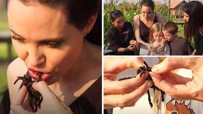 Angelina Jolie ocuklaryla birlikte rmcek yedi!