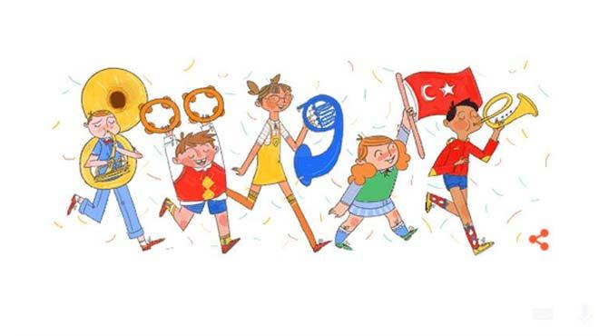 Google, 23 Nisan Ulusal Egemenlik ve ocuk Bayram'n Doodle ile kutlad