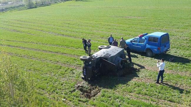 Erzurum'da askeri ara arampole yuvarland