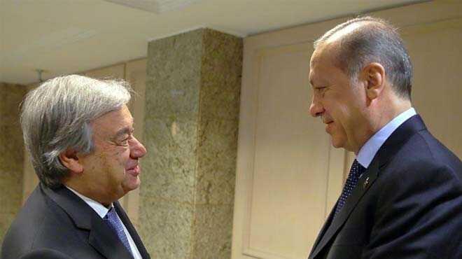 Cumhurbakan Erdoan BM Genel Sekreteri Guterres'le grt