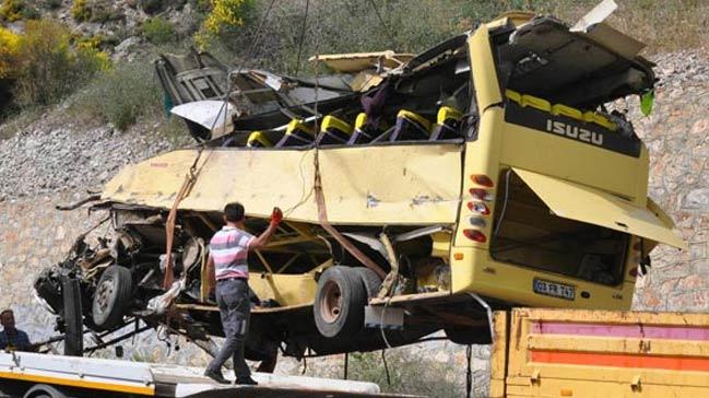 Mula'da kaza yapan otobs muayeneden geememi