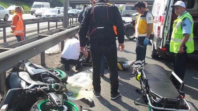 TEM'de motosiklet kazas: 1 ar yaral