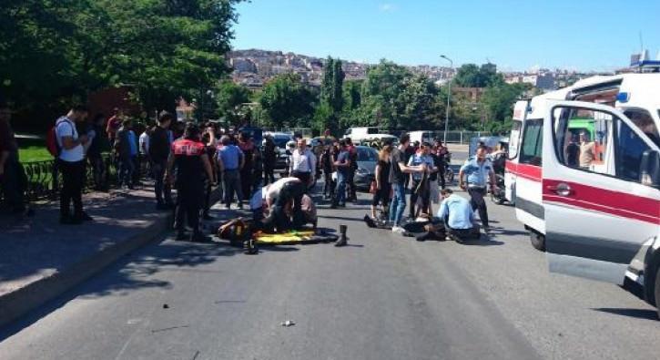 stanbul'da kaza 2 polis yaraland