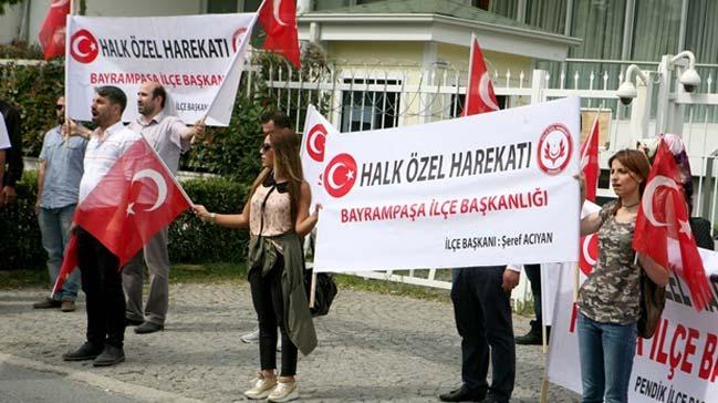 stanbul'da Katar'a destek eylemi