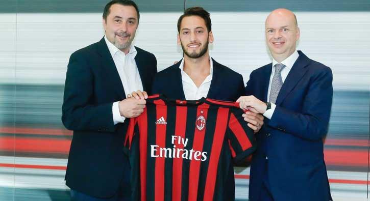 Milli futbolcu Hakan alhanolu Milan ile 4 yllk szleme imzalad