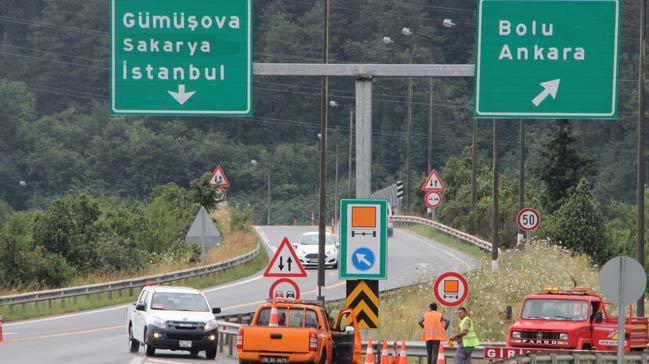 Bolu da TEM otoyolu Ankara istikameti 10 gn trafie kapatld