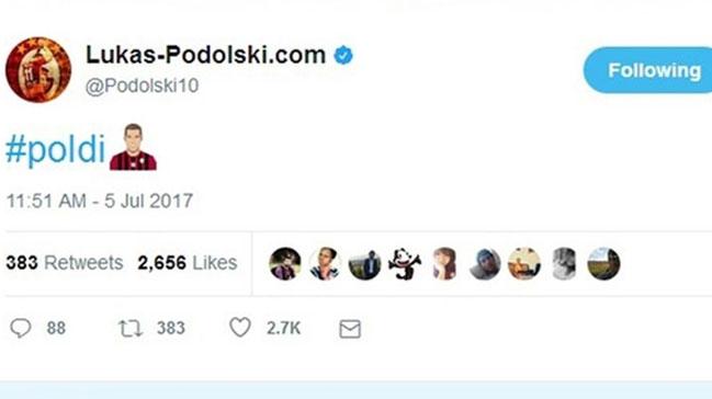 Twitter'dan Podolski iin #Poldi emojisi