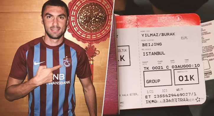 Milli futbolcu Burak Ylmaz Trabzonspor iin yola kt